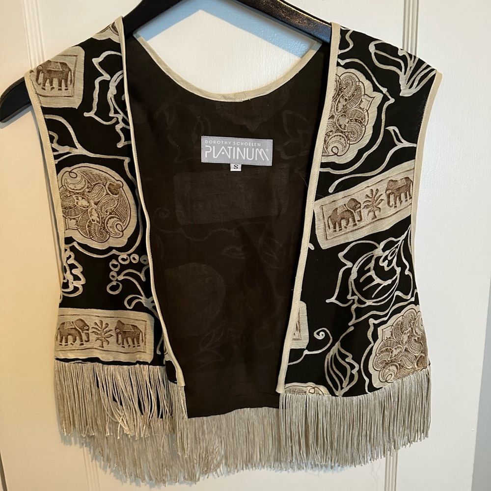 Vintage linen skirt and matching vest set, S - Picture 6 of 7